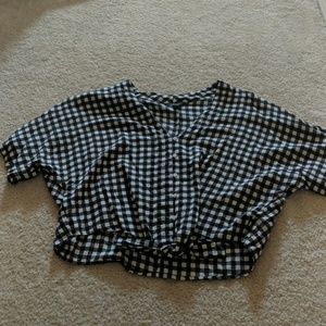 Buffalo check blouse by Express